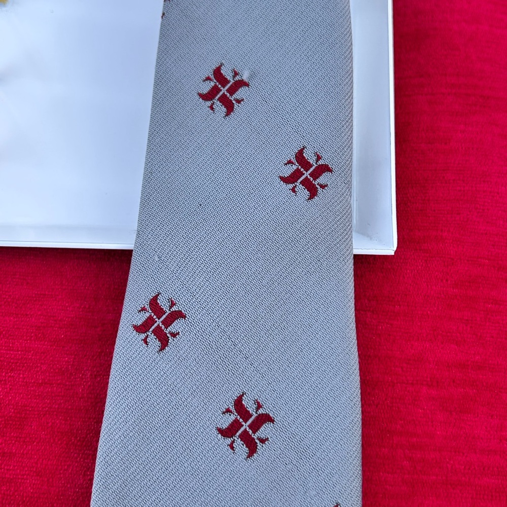 Givenchy Gray Tie With Red Pattern - image 5